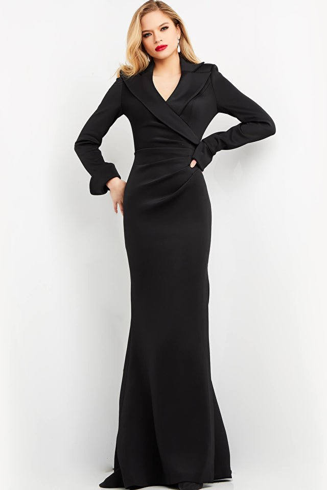 Long Sleeve V Neck Evening Dress Jovani 06774 - Morvarieds Fashion