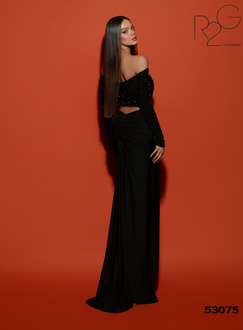 Ruched Formal Dress | SAHRA - Tarik Ediz Prom Dress 53075 - Morvarieds Fashion
