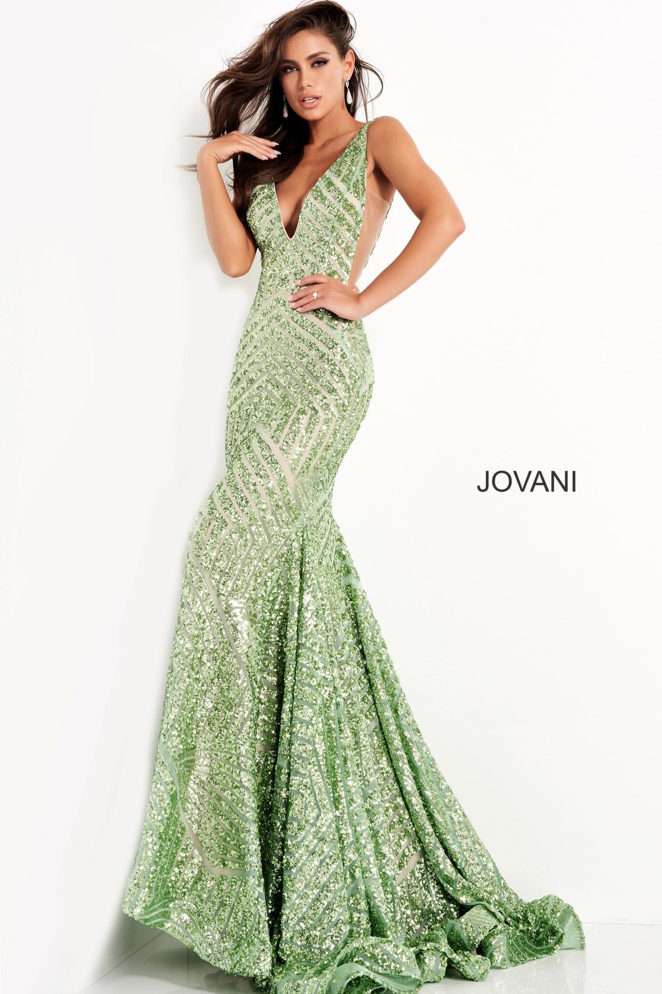 Sparkly Sequin Embellished Formal Prom Dress Jovani 59762 Morvarieds