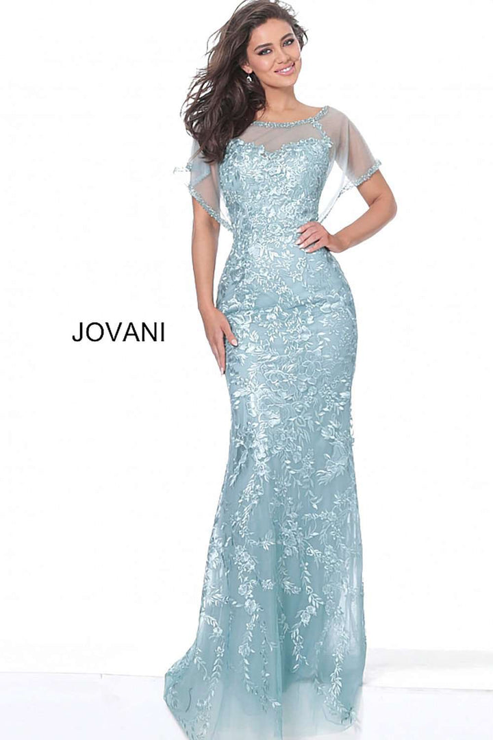 Embroidered Sheer Neck Mother of the Bride Evening Dress Jovani 04458 - Morvarieds Fashion