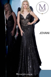 Black Mermaid Formal Prom Dress Jovani 3675 - Morvarieds Fashion