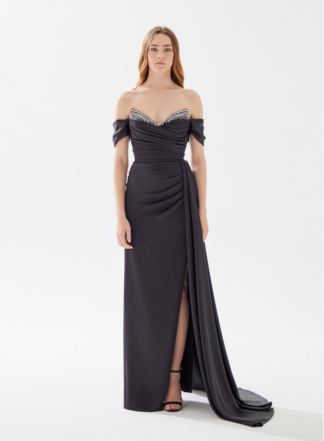 Evening Dress | POLINA - Tarik Ediz Evening Dress 52009 - Morvarieds Fashion