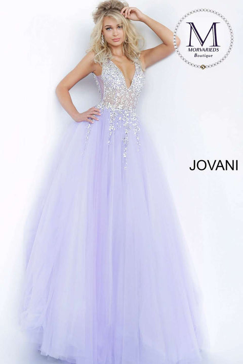 Crystal Embellished Bodice Prom Ballgown Jovani 65379 - Morvarieds Fashion