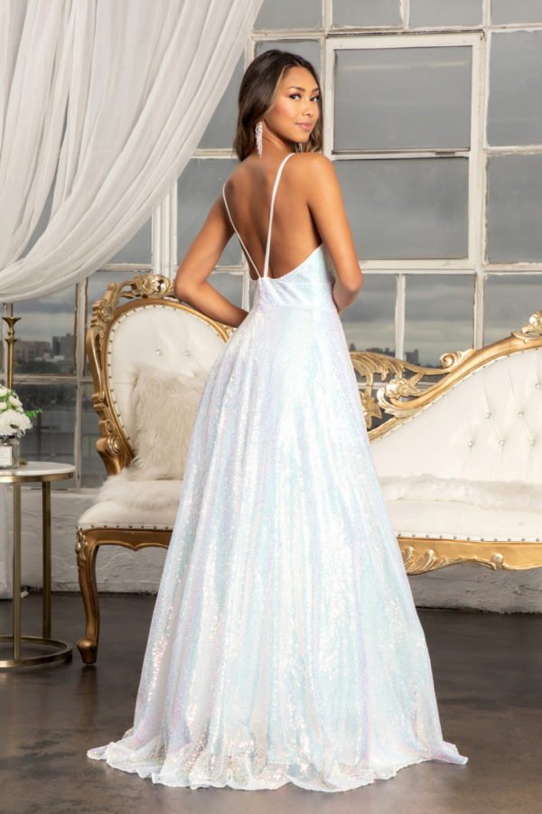 Illusion Sweetheart Sequin A-line Elizabeth K Dress GL3028 - Morvarieds Fashion