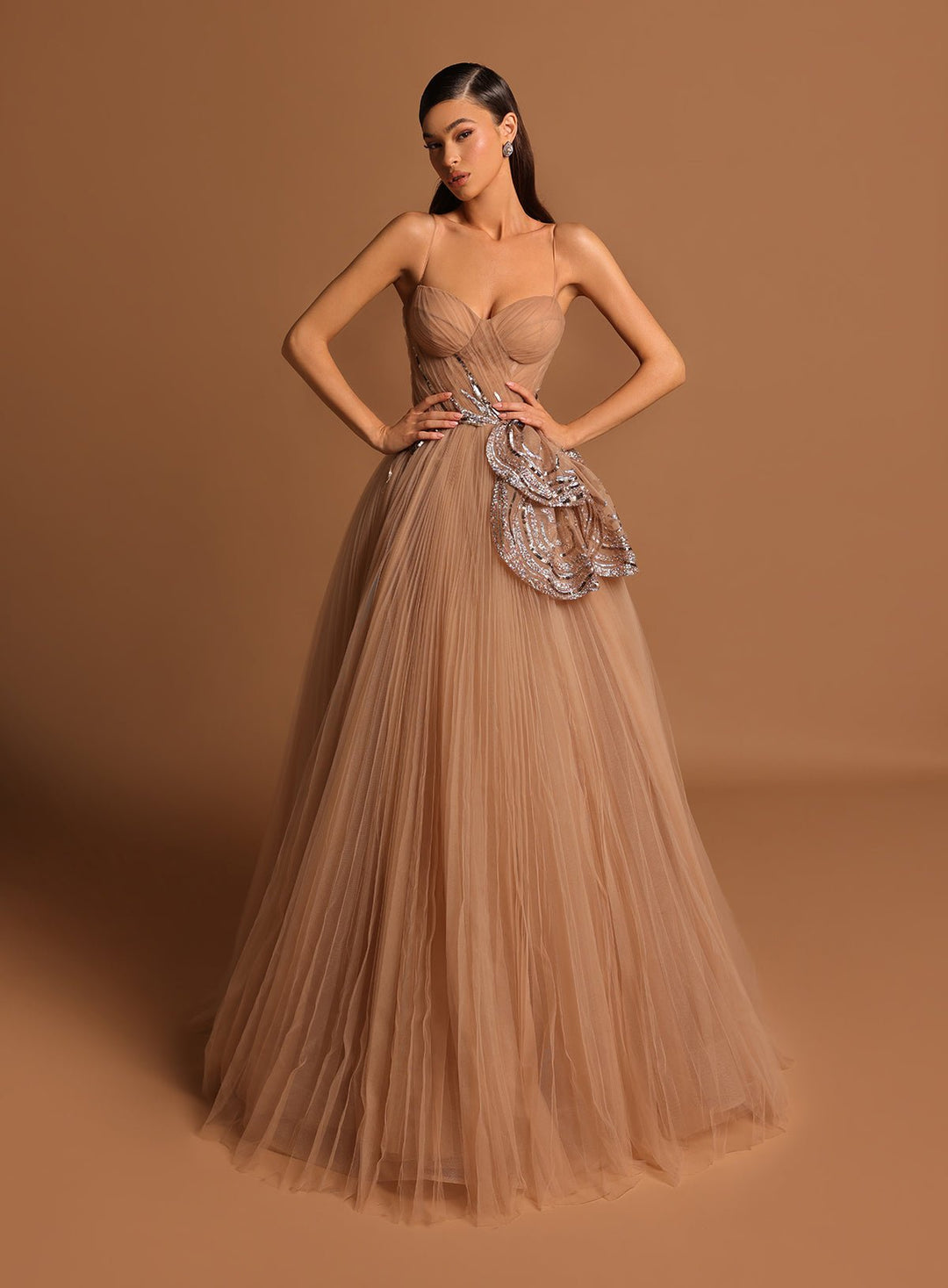 Ruched Formal Dress | RIBBON - Tarik Ediz Prom Dress 98558 - Morvarieds Fashion