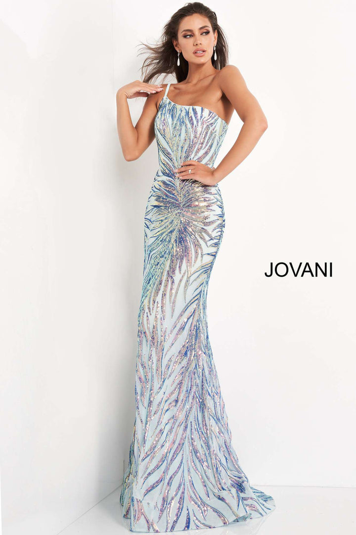 One Shoulder Sequin Prom Dress Jovani 05664 - Morvarieds Fashion