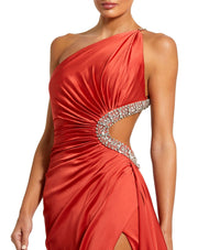 Jewel Embelished Side Cut Out Gown | Mac Duggal 11692 - Morvarieds Fashion