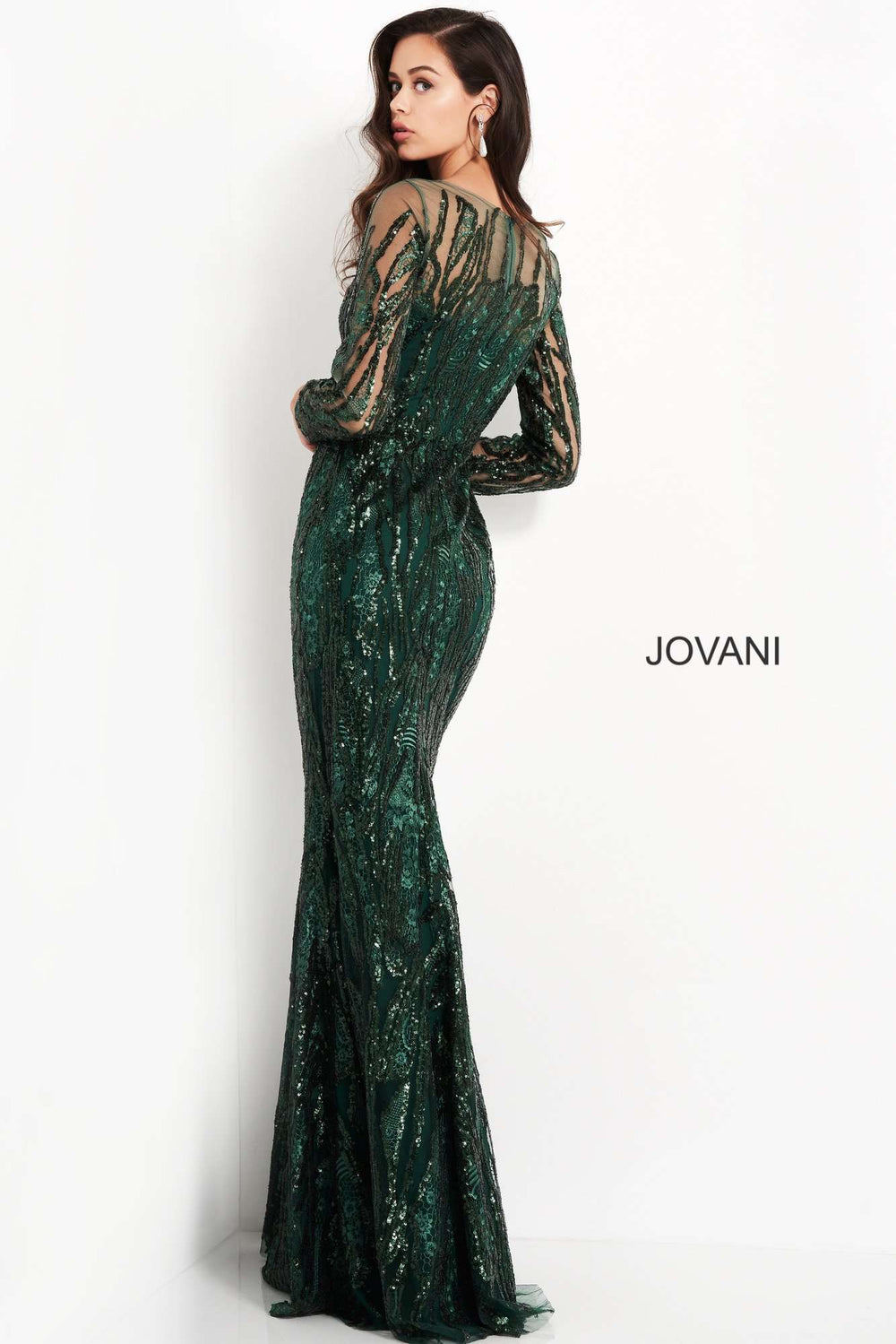 Sheer Neck Embellished Evening Dress Jovani 03936 - Morvarieds Fashion