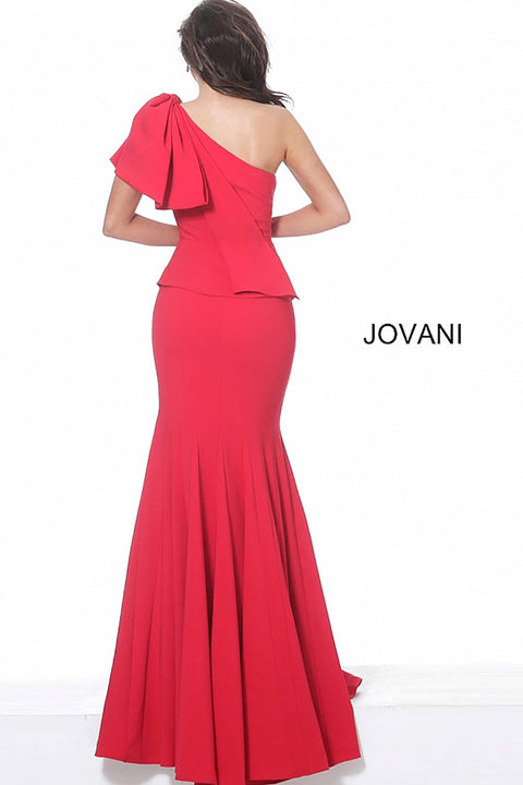 One Shoulder Peplum Mother of the Bride Dress Jovani 03856 - Morvarieds Fashion
