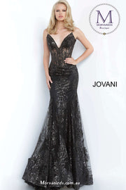 Black Mermaid Formal Prom Dress Jovani 3675 - Morvarieds Fashion