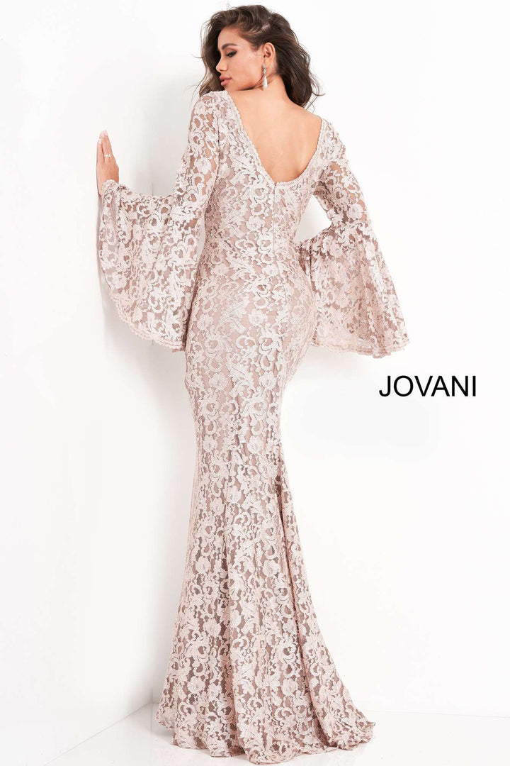 Bell Sleeve Fitted Lace Dress Jovani 03352 - Morvarieds Fashion