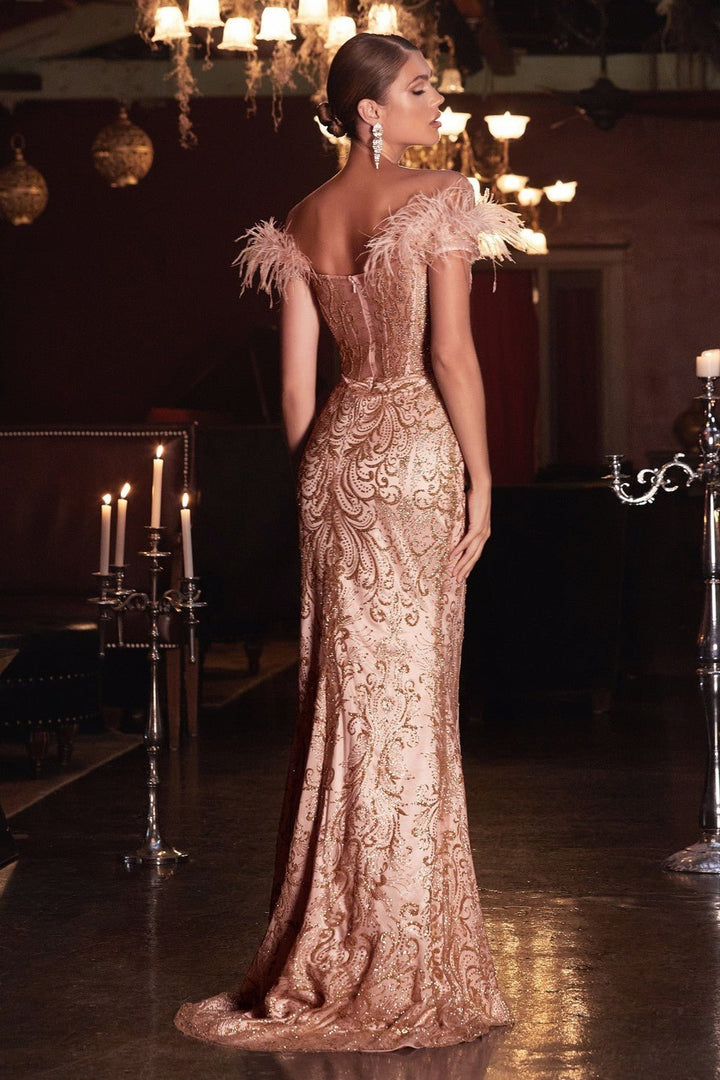 CL - Formal Dress | OFF THE SHOULDER GLITTER GOWN J824 - Morvarieds Fashion