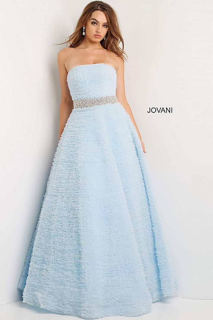 Embellished Belt A Line Prom Dress Jovani 07145 - Morvarieds Fashion