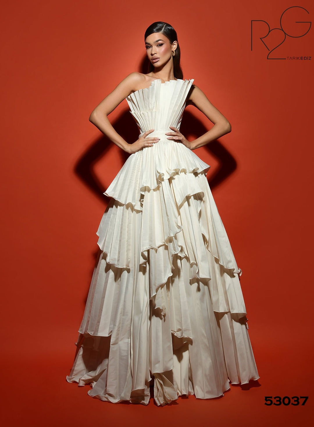 Ruched Formal Dress |CLAIRE - Tarik Ediz Prom Dress 53037 - Morvarieds Fashion