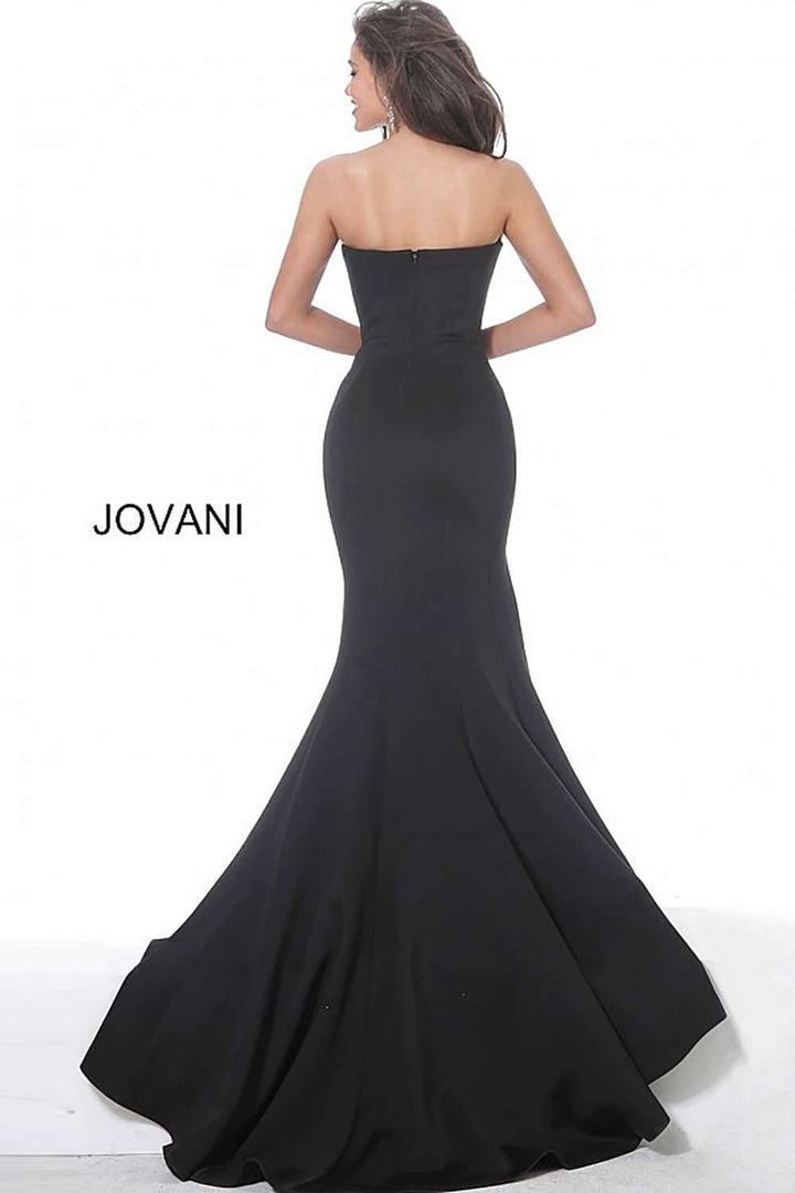 Strapless Straight Neck Scuba Evening Dress Jovani 94366 - Morvarieds Fashion
