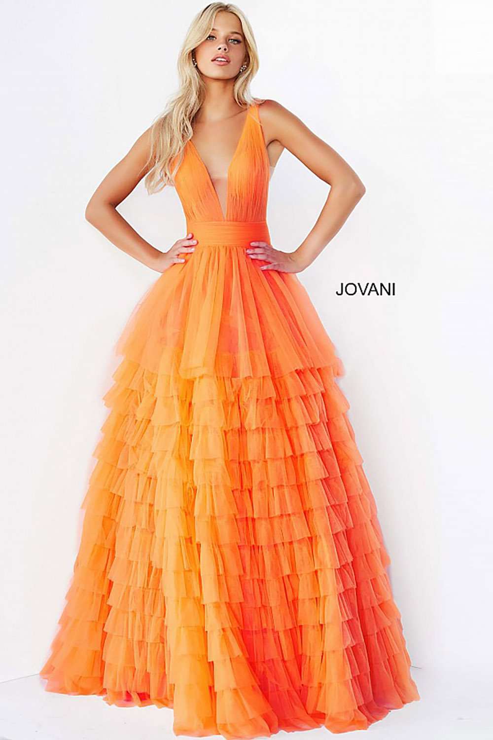Tulle Layered Skirt Prom Dress Jovani 07264 - Morvarieds Fashion
