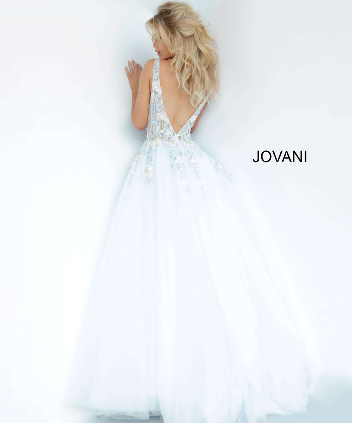 Tulle Floral Embroidered Prom Ballgown Jovani 11092 - Morvarieds Fashion