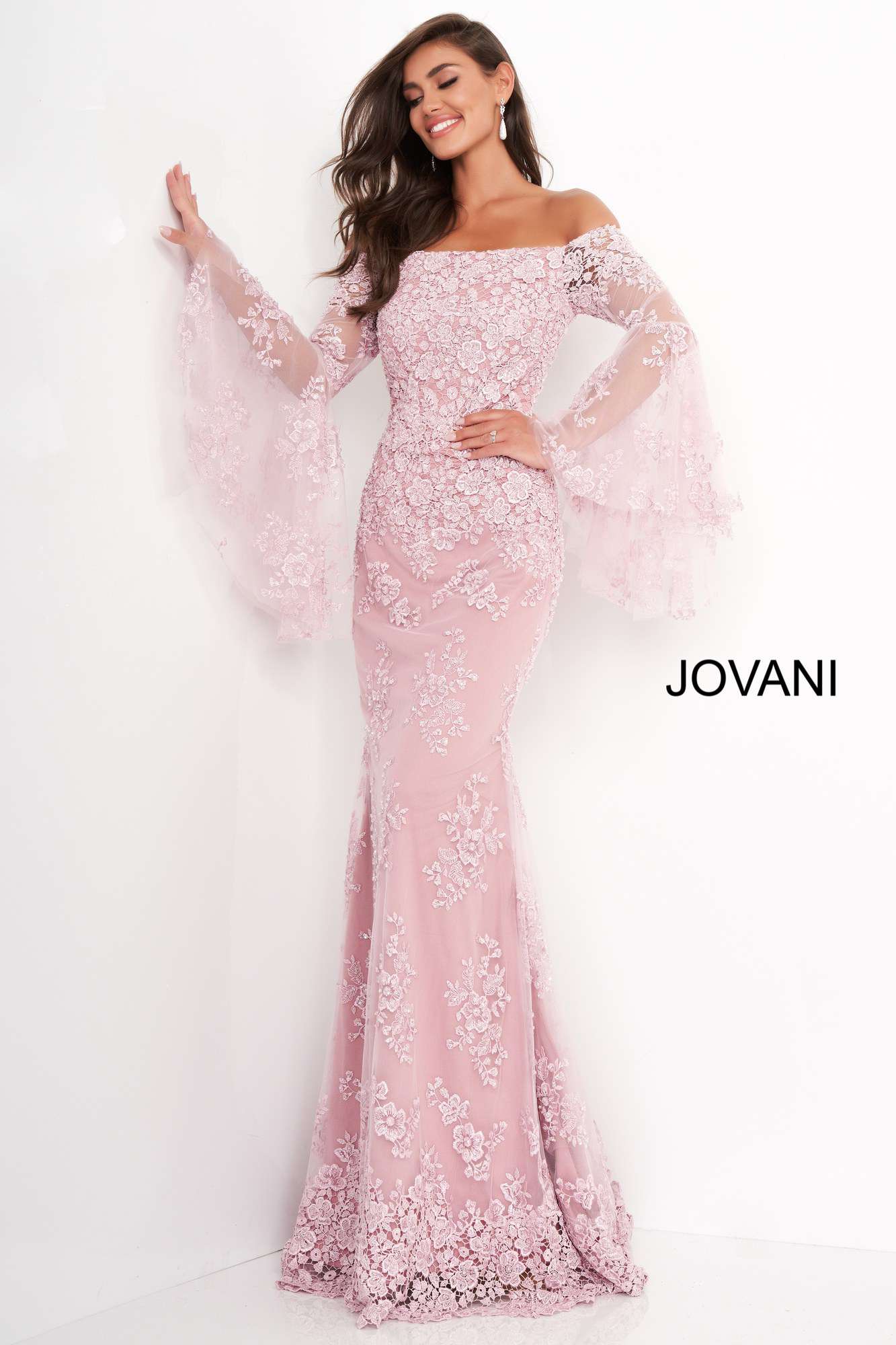 Long Bell Sleeve Evening Dress Jovani 02570 Morvarieds Boutique