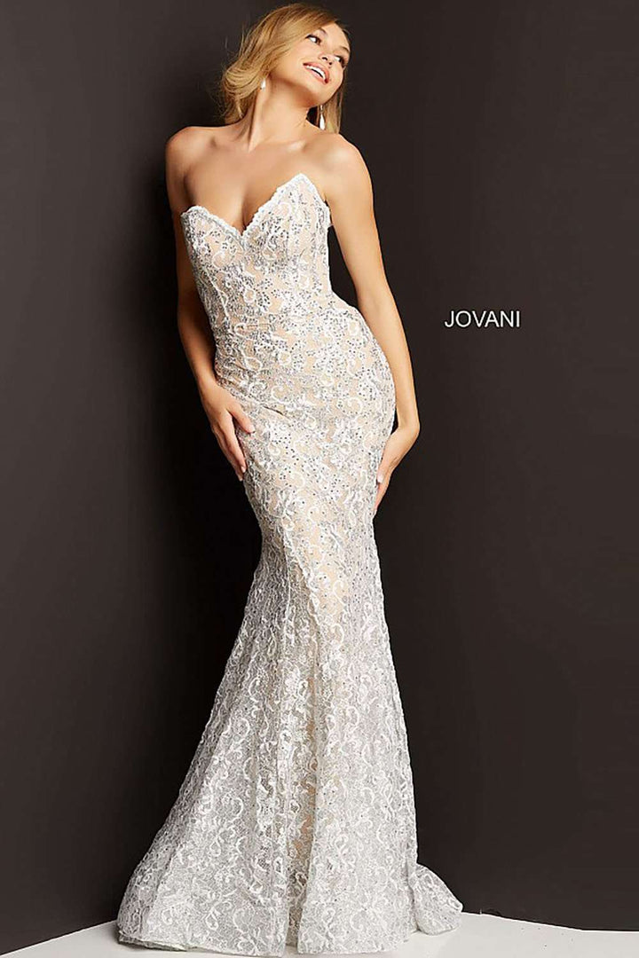 Embellished Lace Prom Dress Jovani 08215 - Morvarieds Fashion