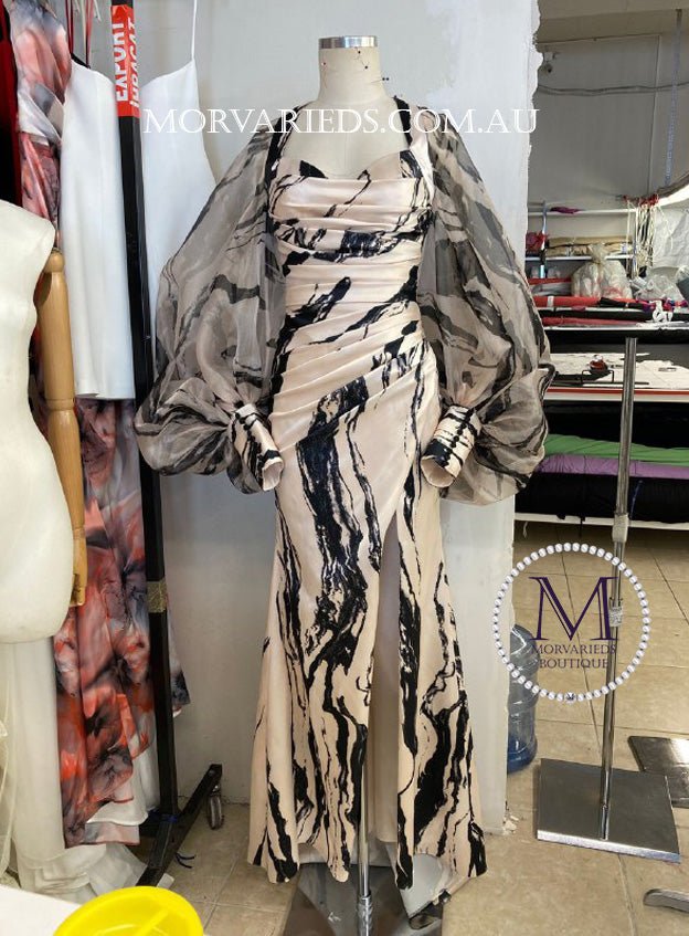 Ruched Formal Dress | FINDA - Tarik Ediz Dress 98546 - Morvarieds Fashion