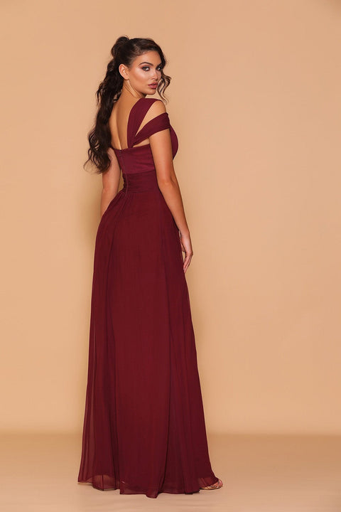 Wine Evening Dress | Jadore Dress LD1055 - Morvarieds Fashion