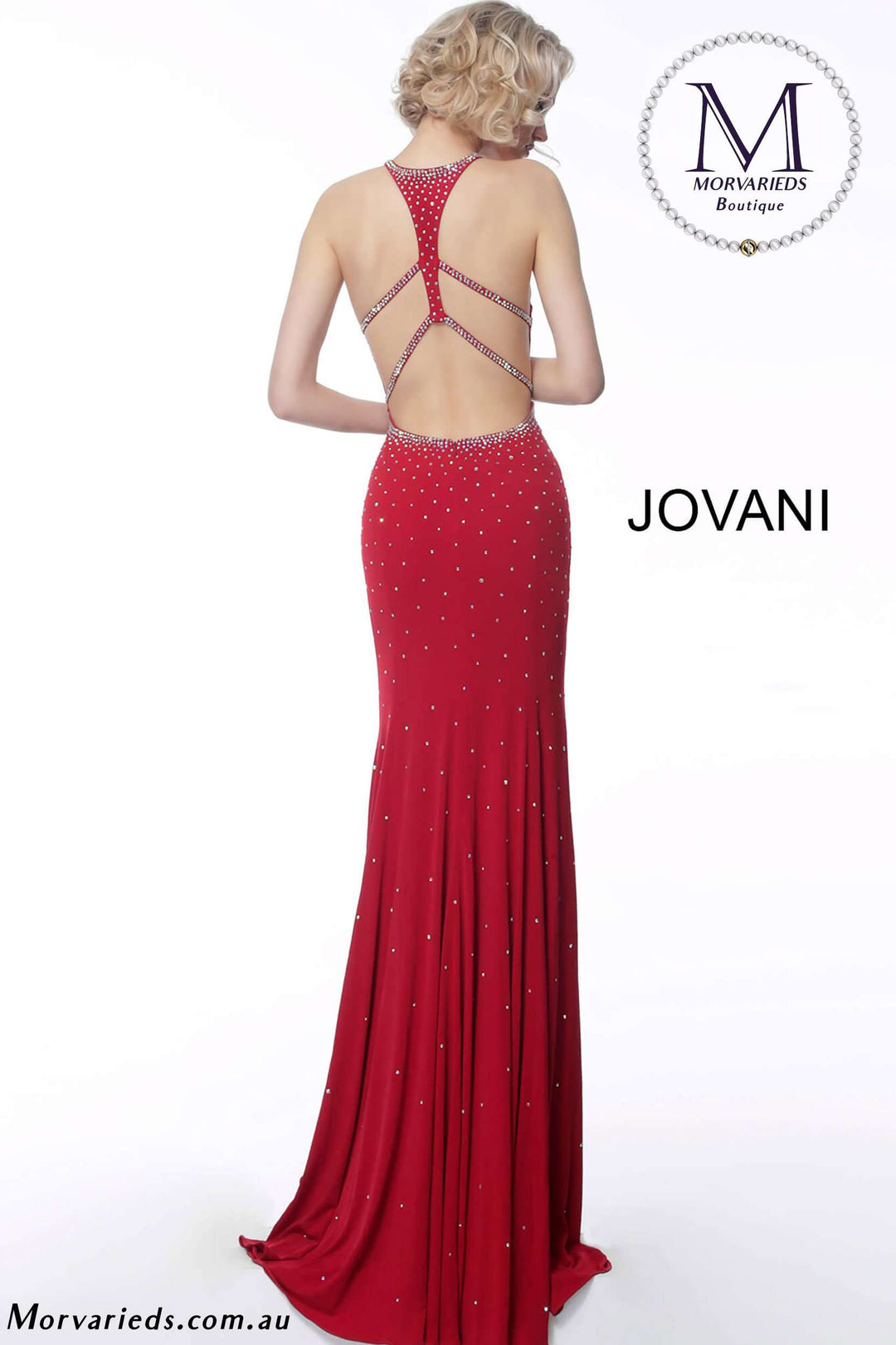 Jersey Beaded Fitted Prom Dress Jovani 67101 - Morvarieds Fashion