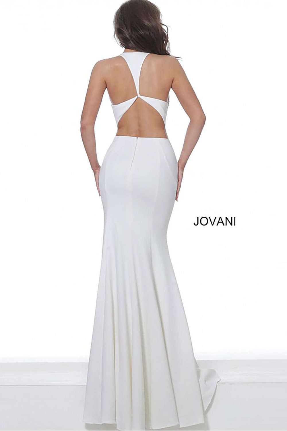Plunging Neck Open Back Evening Dress Jovani 67865 - Morvarieds Fashion
