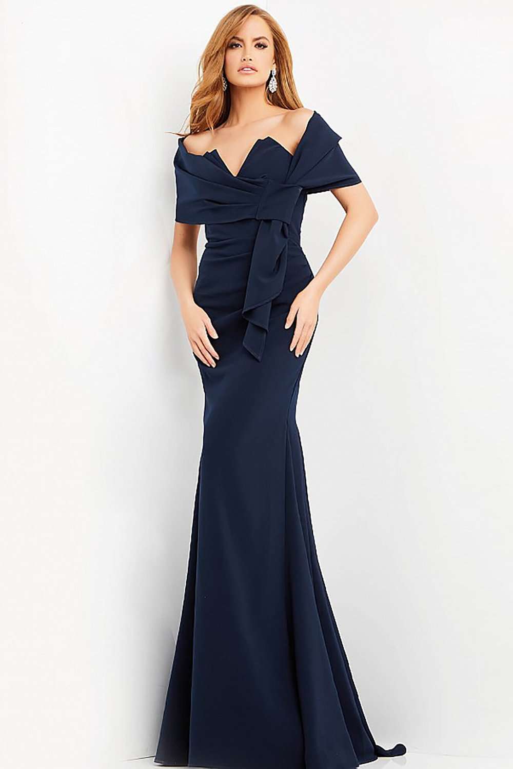 Ruched Evening Dress with Wrap Jovani 06403 - Morvarieds Fashion