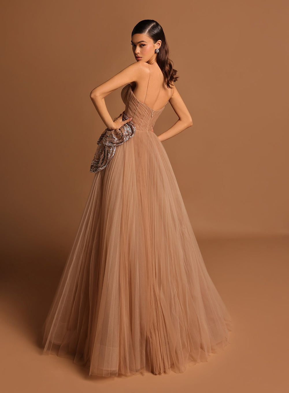 Ruched Formal Dress | RIBBON - Tarik Ediz Prom Dress 98558 - Morvarieds Fashion