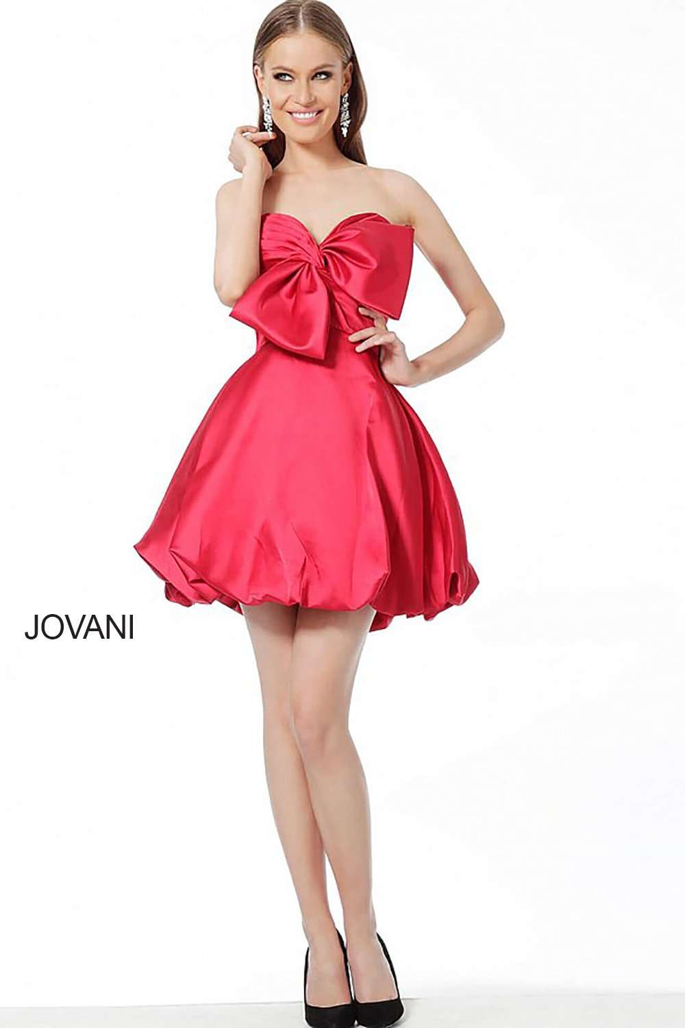 Strapless Bubble Skirt Cocktail Dress Jovani 66698 - Morvarieds Fashion