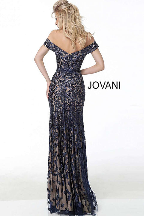 Off the Shoulder Embroidered Evening Dress Jovani 49634 - Morvarieds Fashion