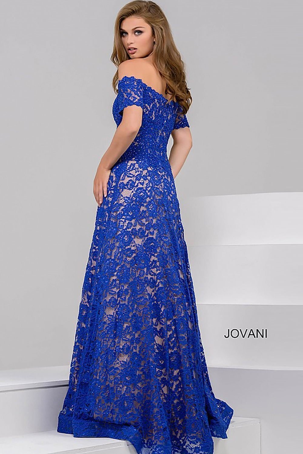 Off the Shoulder Lace Mother of the Bride Evening Dress Jovani 42828 - Morvarieds Fashion