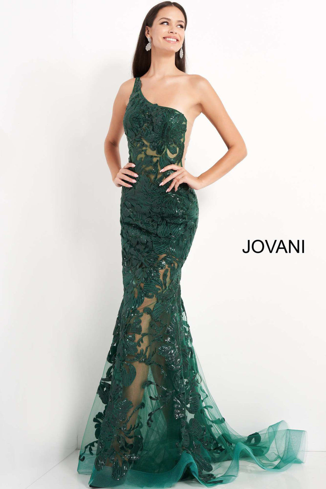 One Shoulder Embellished Prom Dress Jovani 02895 - Morvarieds Fashion
