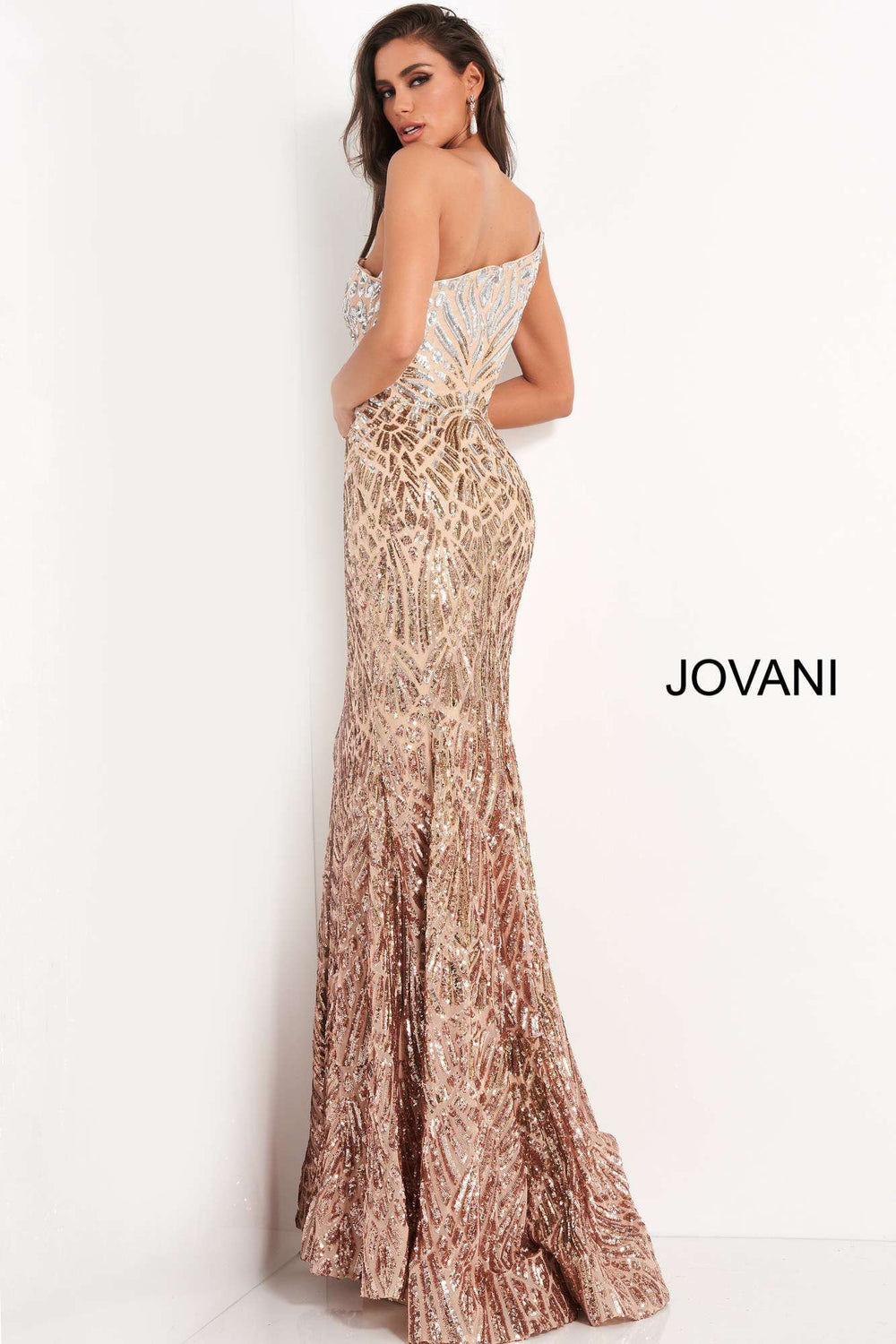 Embellished One Shoulder Prom Dress Jovani 06469 - Morvarieds Fashion