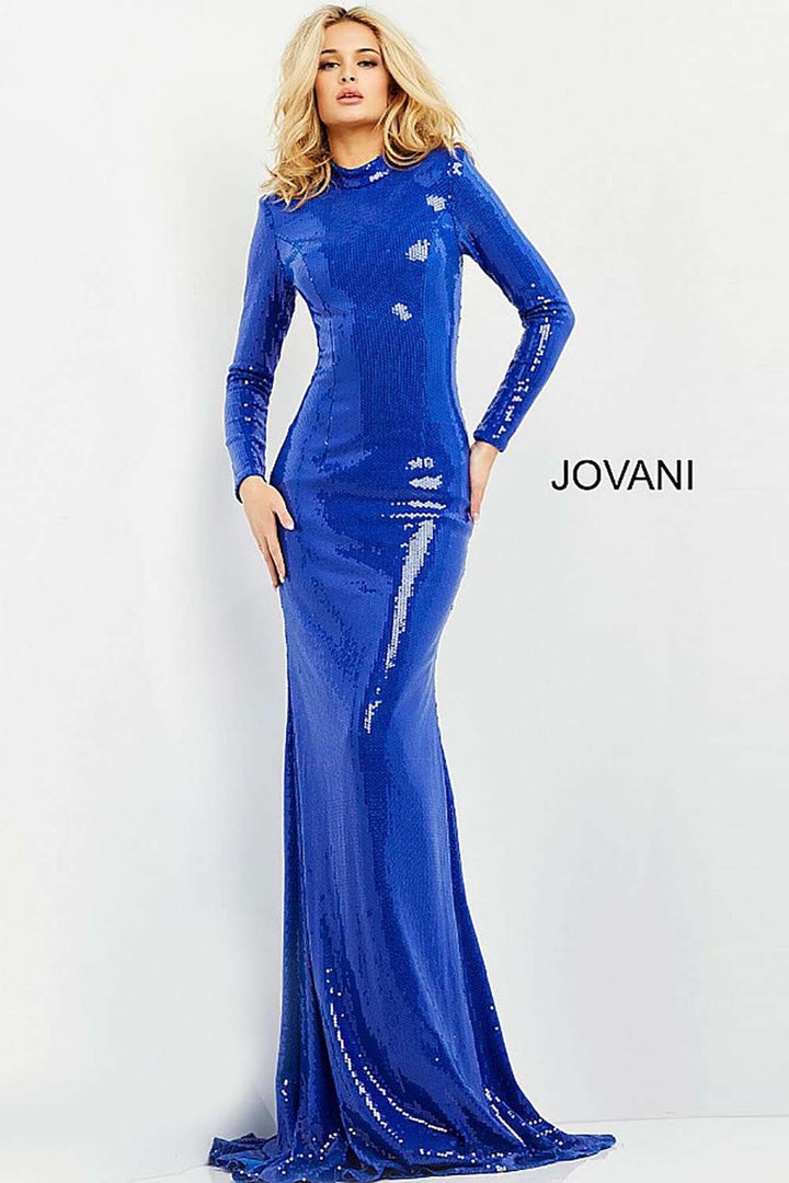 Long Sleeve High Neck Prom Dress Jovani 06214 - Morvarieds Fashion