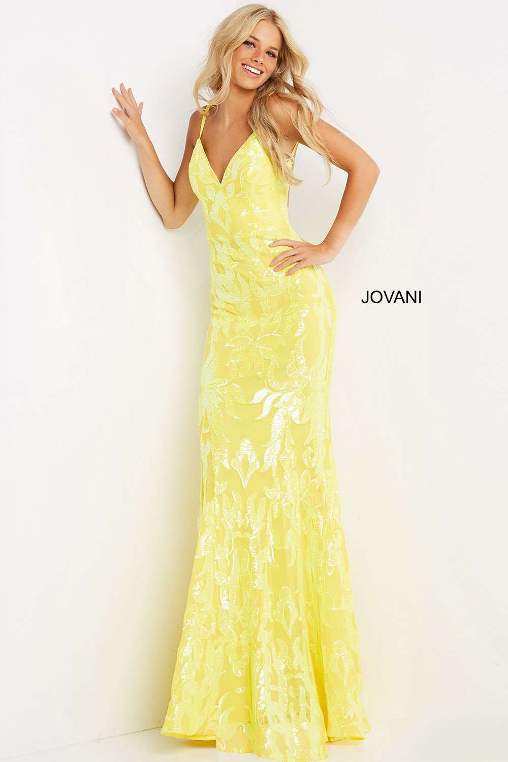 Fitted Embellished V Neck Prom Dress Jovani 07784 - Morvarieds Fashion