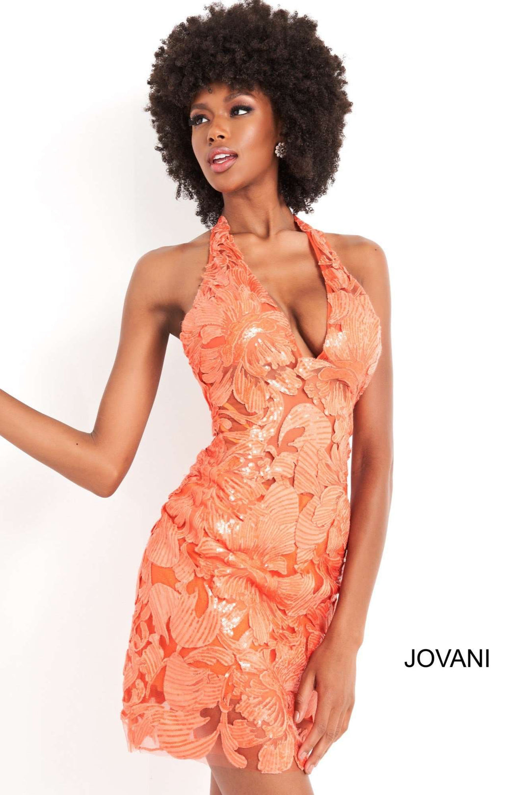 Halter Neckline Homecoming Dress Jovani 04189 - Morvarieds Fashion