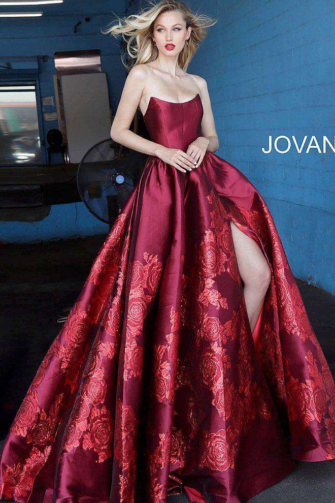 Strapless Pleated Skirt Prom Gown Jovani 02038 - Morvarieds Fashion