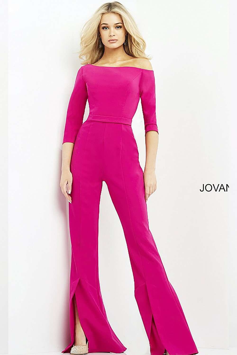 Three Quarter Sleeve Contemporary Jumpsuit Dress Jovani 1867 - Morvarieds Fashion