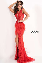Embellished Feather Prom Dress Jovani 06446 - Morvarieds Fashion
