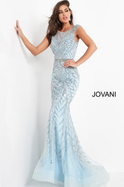 Beaded Sheer Neck Evening Gown Jovani 02336 - Morvarieds Fashion