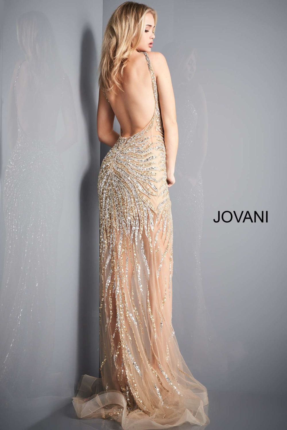 Embellished V Neck Prom Dress Jovani 02504 - Morvarieds Fashion