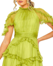 Chiffon Flutter Sleeve Gown | Mac Duggal 68222 - Morvarieds Fashion