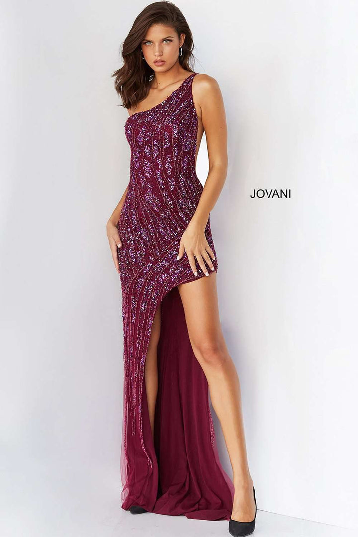 High Slit Embellished Prom Dress Jovani 06346 - Morvarieds Fashion