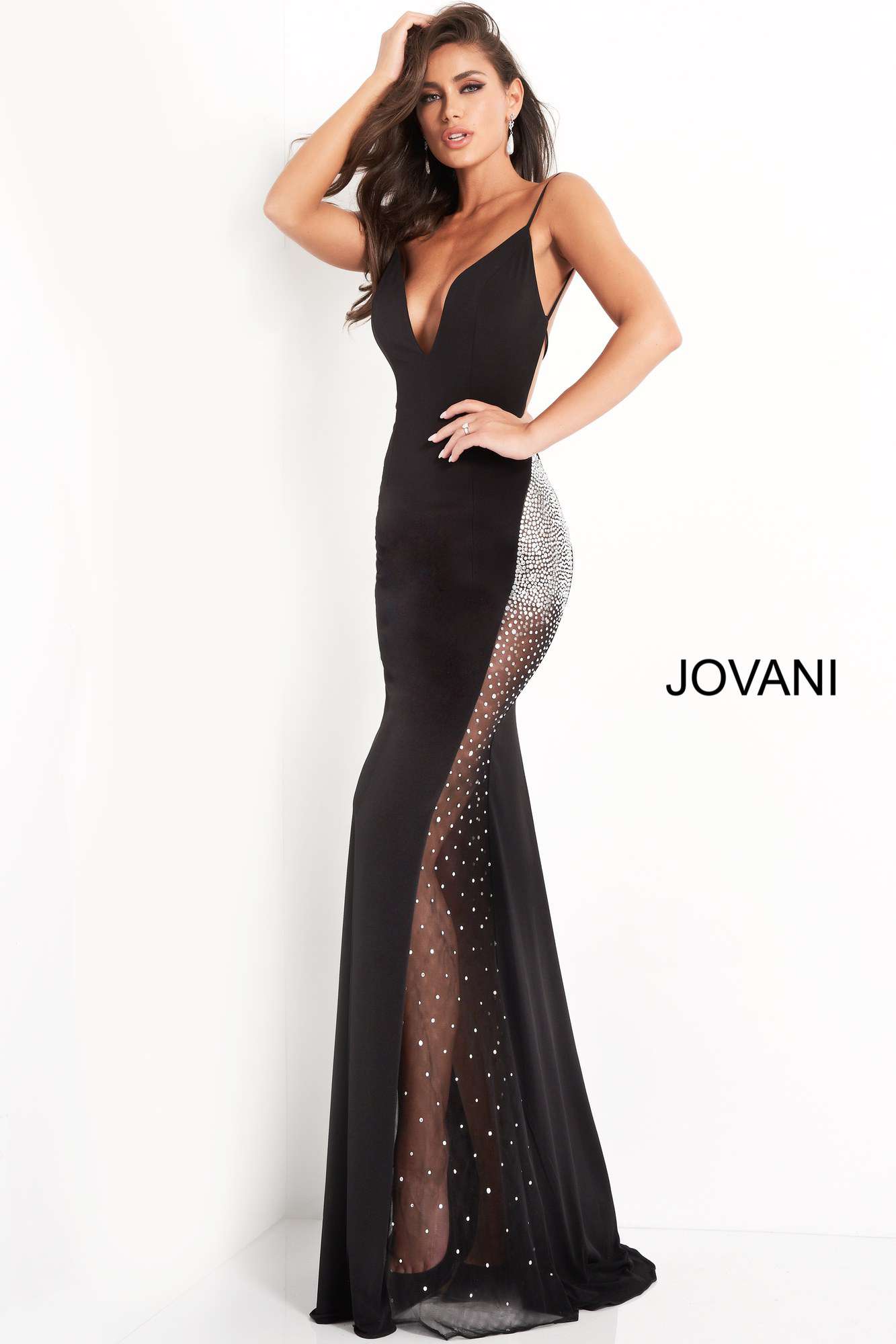 Low Back Spaghetti Strap Prom Dress Jovani 06566 Morvarieds Boutique