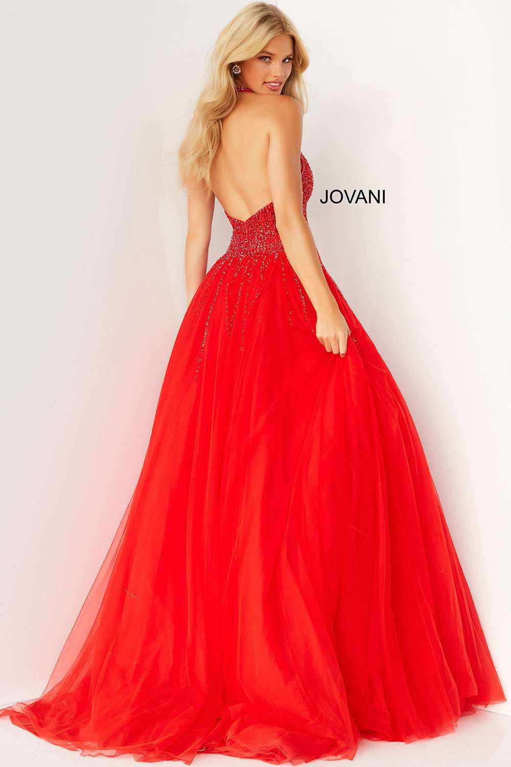 Halter Neckline Tulle Prom Dress Jovani 06598 - Morvarieds Fashion