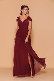 Wine Evening Dress | Jadore Dress LD1055 - Morvarieds Fashion